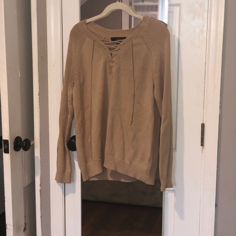 comfortable tan colored sweater